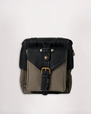 GOLDTOP CANVAS & LEATHER TANK BAG - SMALL - SLATE GREY & BLACK