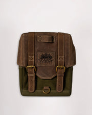 GOLDTOP CANVAS & LEATHER TANK BAG - LARGE - OLIVE GREEN & LIGHT TAN