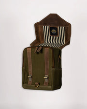 GOLDTOP CANVAS & LEATHER TANK BAG - LARGE - OLIVE GREEN & LIGHT TAN