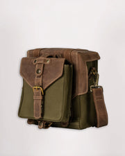 GOLDTOP CANVAS & LEATHER TANK BAG - LARGE - OLIVE GREEN & LIGHT TAN