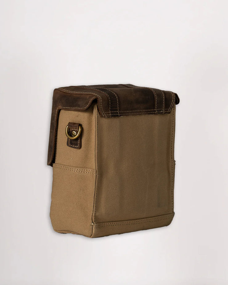 GOLDTOP CANVAS & LEATHER TANK BAG - LARGE - SAHARA & TOBACCO