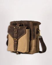 GOLDTOP CANVAS & LEATHER TANK BAG - LARGE - SAHARA & TOBACCO