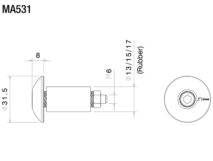 RIZOMA BAR-END PLUG - BLACK - MA531B