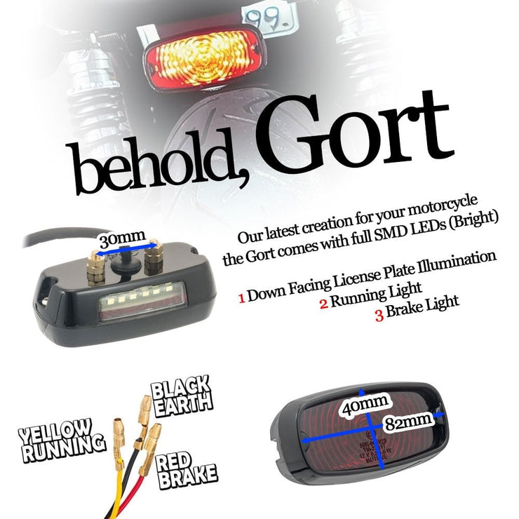 MOTONE GORT LED TAIL LIGHT - GLOSS BLACK