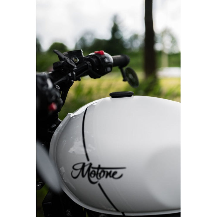 MOTONE JETSON DISHED LOW PROFILE FUEL GAS CAP - BILLET ALUMINIUM - BLACK