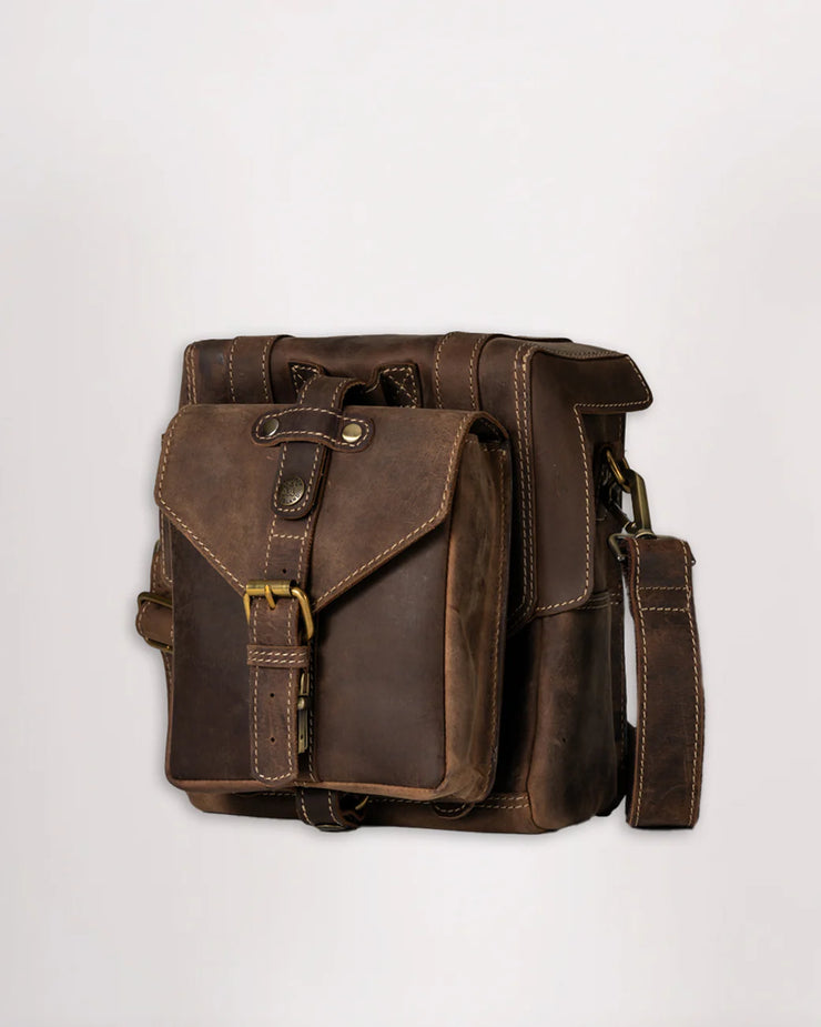 GOLDTOP LEATHER TANK BAG - LARGE - TOBACCO