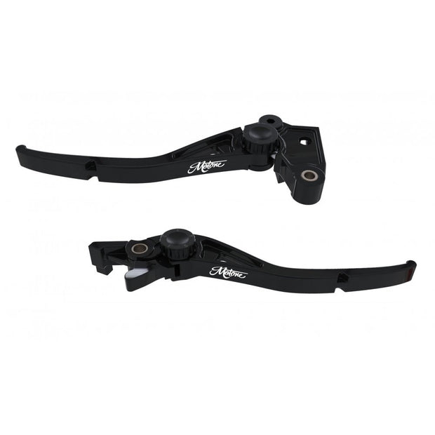 MOTONE PIKE BRAKE AND CLUTCH LEVER SET - TYPE B (BREMBO ONLY VERSION) - BILLET BLACK ALUMINIUM