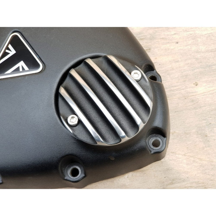 MOTONE POINTS ACG COVER/BADGE - RIBBED - BLACK/POLISH CONTRAST FINISH