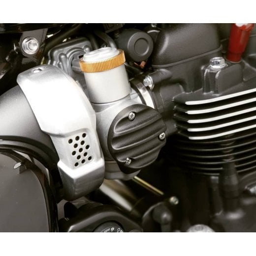 MOTONE TPS CARB/THROTTLE BODY COVER - PAIR - RIBBED - BLACK