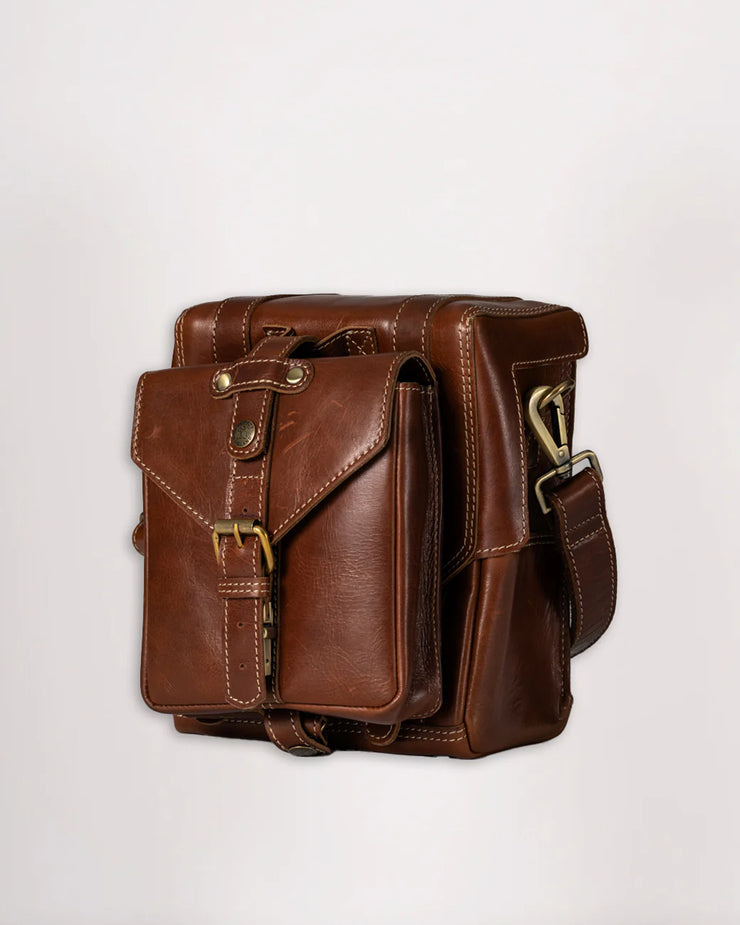 GOLDTOP LEATHER TANK BAG - LARGE - BROWN VEG TANNED