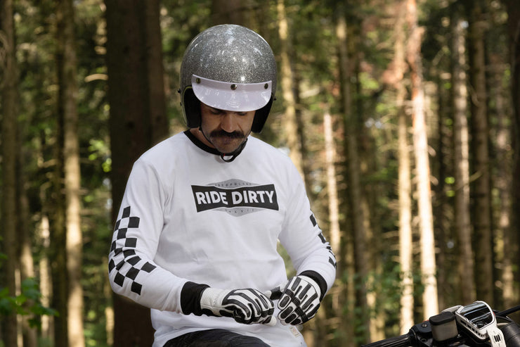 AGE OF GLORY DIRTY CHECKERS LONG SLEEVE TEE - WHITE BLACK - SALE!