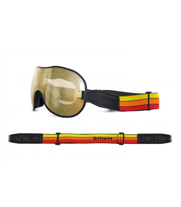 ETHEN CAFE RACER GOGGLE MIRROR BRONZE PHOTOCHROMIC LENS - RED / YELLOW / ORANGE