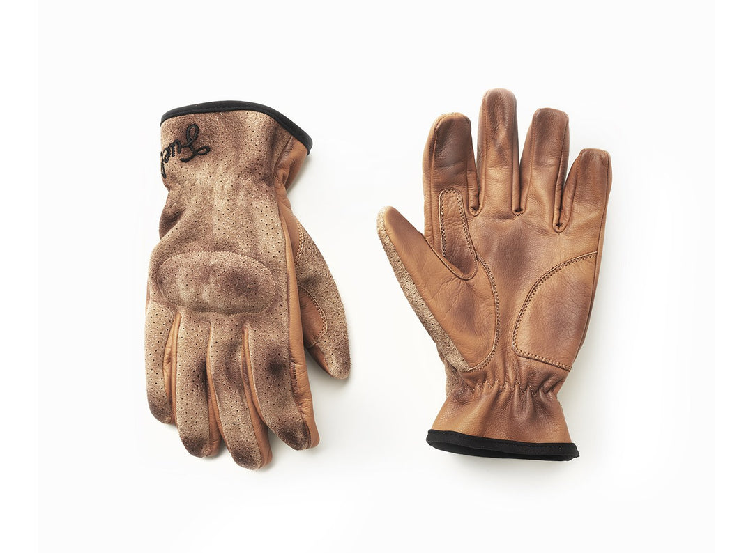 Fuel Motorcycles Flat Gloves Brown L